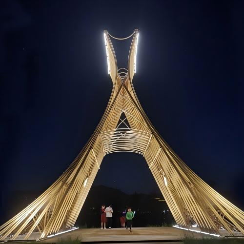 10.85m Tall Anji Lingxi Park "An Qie Ji Xi" Bamboo Imitation Structure