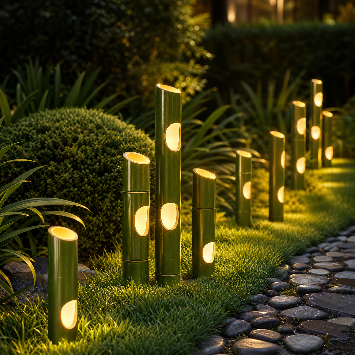 Natural Bamboo Carved Landscape Light